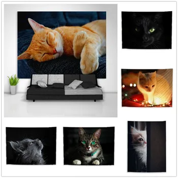 

Animal Cat Cute Lovely Tapestry Art Wall Hanging Sofa Table Bed Cover Home Decor Dorm Gift