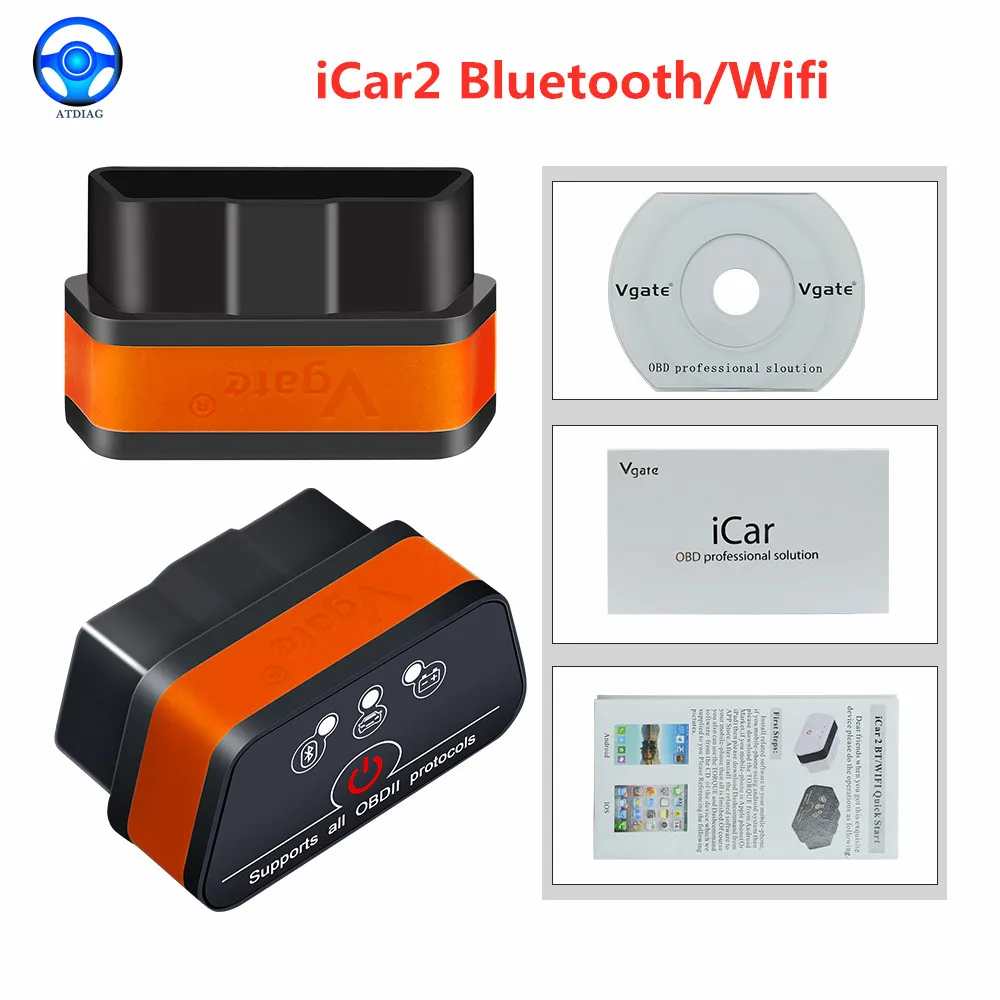 Icar2 Obd2 Elm327 V1.5 Android Bluetooth Adapter Automotive Szkenner Car Diagnostic Tool Car Hibakód -Olvasó Odb2 Elm327