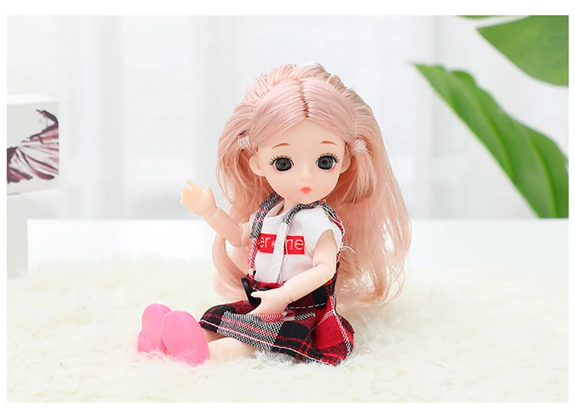 6 шт. 16 см модные куклы принцессы BJD с платьем и обувью 13 суставов подвижные 3D красивые ученики обнимают сладкие подарки для девочек