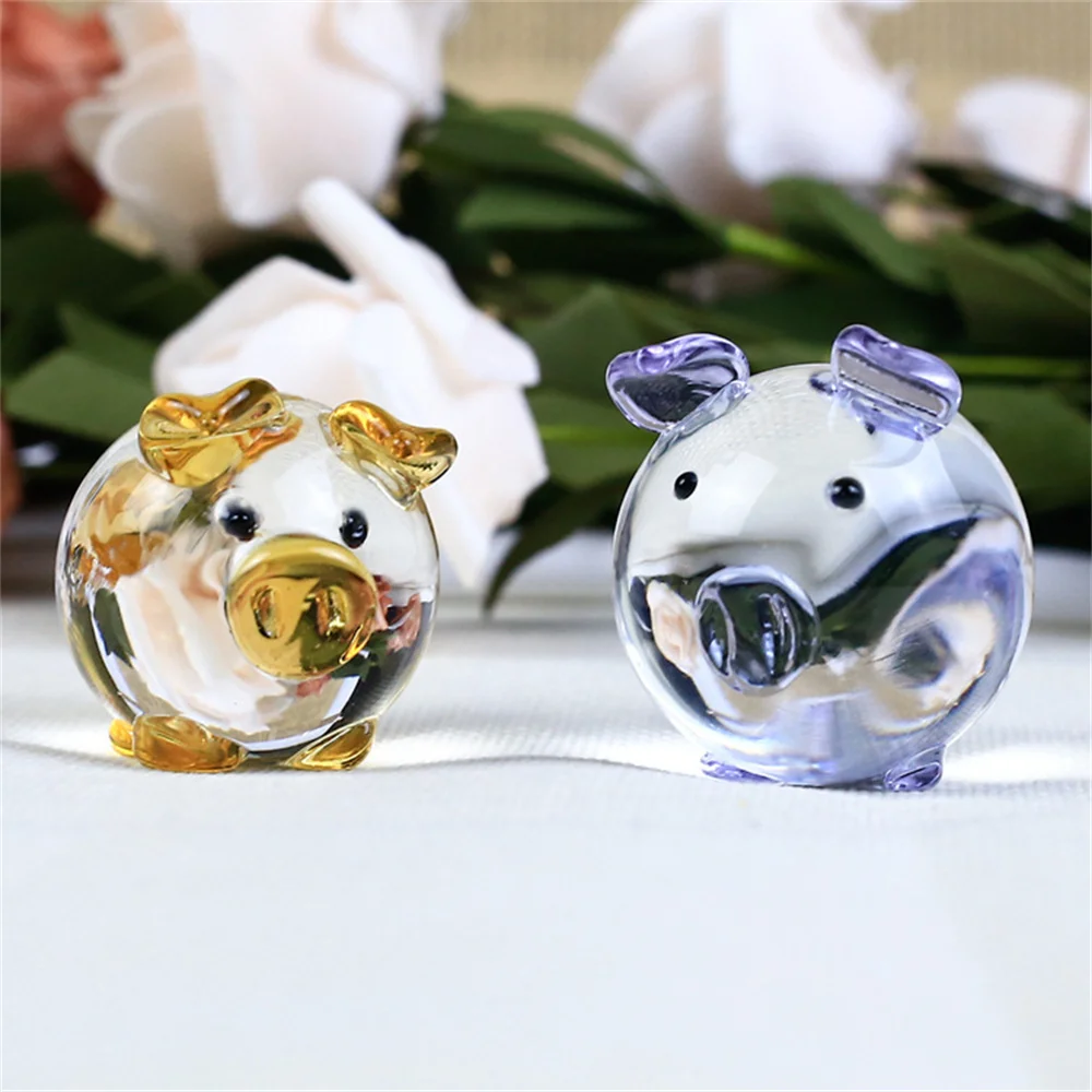 Gift Transparent Glass Pig Home Decoration Glass Pig Crystal Glass