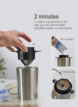 

Stainless Steel Coffee Filter Cup Portable Foldable Drip Coffee Holder Easy Clean Reusable Paperless Pour Over Coffee Dripper