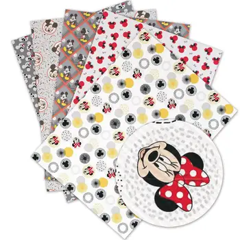 

DIY craft supplies 30 cm x 136 cm cartoon printed faux leather sheets for bows material decoration. L1266-1270