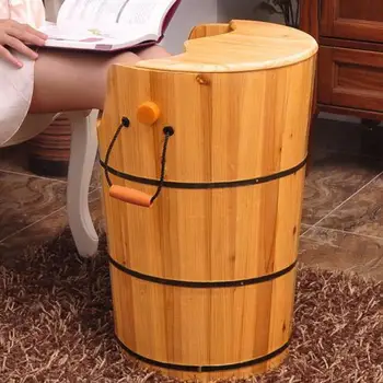 

Foot bath barrel foot barrel sweat steaming fumigation barrel foot bath barrel wooden footbath heating home over the knee high d