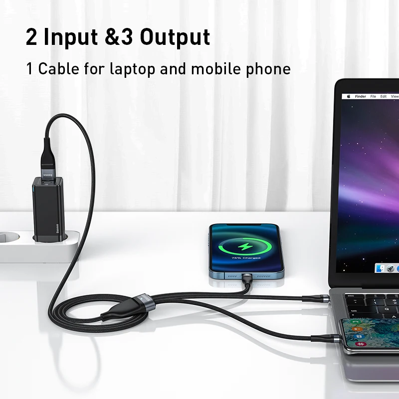 Baseus 3 W 1 kabel USB C dla iPhone 13 12 Pro 11 XR kabel ładowarki 100W Micro USB typ C kabel dla Macbook Pro Samsung Xiaomi 3 Baseus 3 W 1 kabel USB C dla iPhone 13 12 Pro 11 XR kabel ładowarki 100W Micro USB typ C kabel dla Macbook Pro Samsung Xiaomi 3
