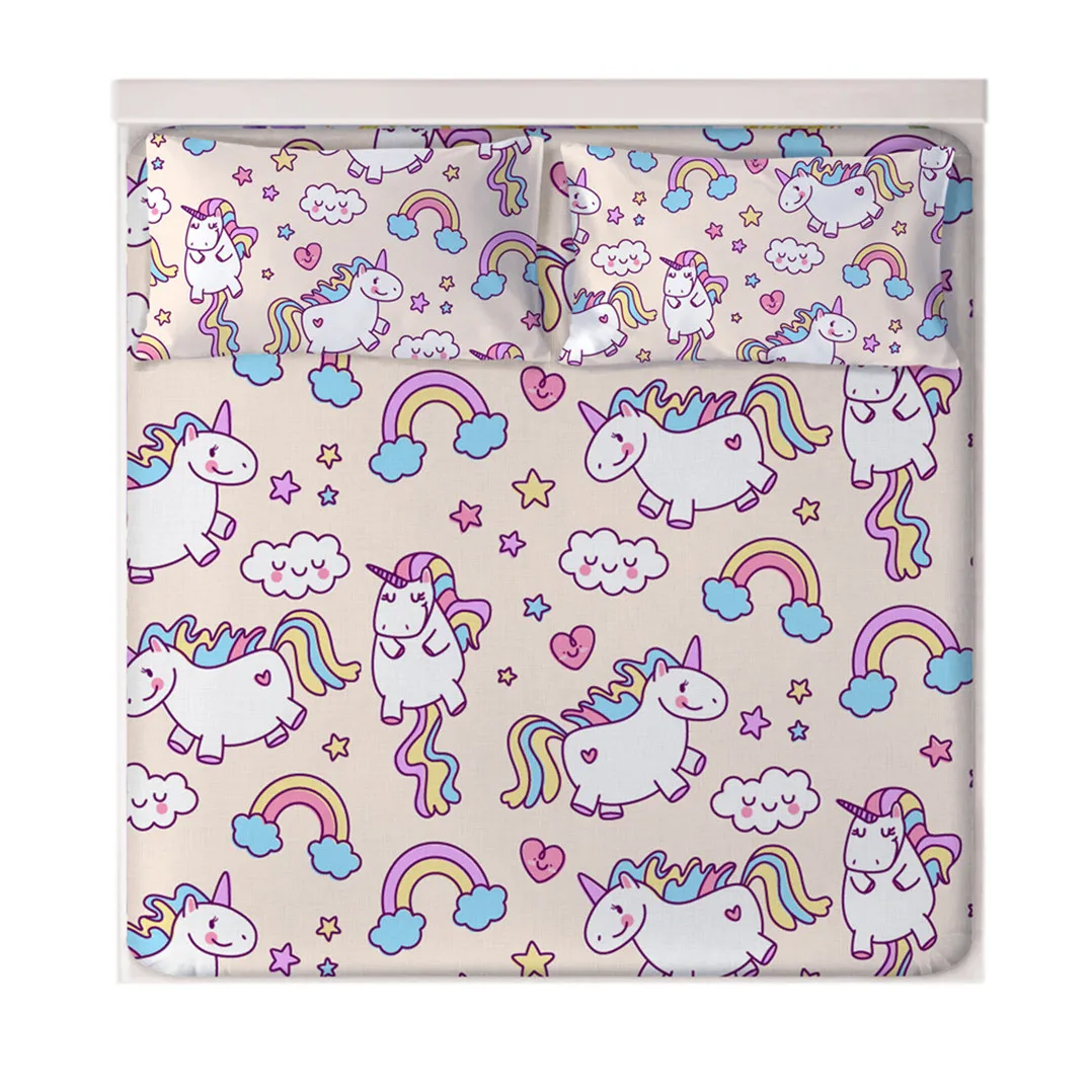 Flowers Unicorn Fitted Sheets
