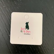 Горячая Распродажа, дизайн 1000 шт, 5x5 см, карточка для сережек с отверстием для луг, 7 мм, белая карточка, сделай сам, милый логотип, на заказ, должен быть минимальный заказ шт