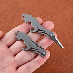 EDC ouvre bouteille en alliage de titane, couteau léopard multifonctionnel, ouvre bouteille Portable, outil porte clés 