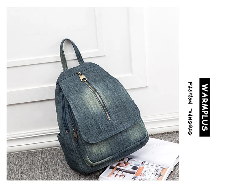 Blue Denim Canvas Women Backpack Big Capacity High Quality female School Bag Casual Jeans Travel shoulder Bag Rucksack Mochila