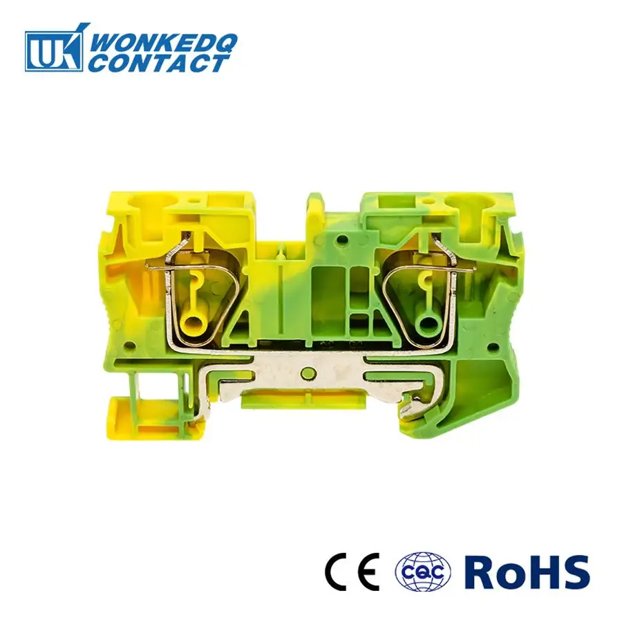 

10Pcs ST-6PE Din Rail Connectors Return Pull Type Spring Cage Connection Ground Terminal Blocks Screwless