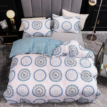 

20 Classic Boho Flower Printed Bedding Sets Comforter Quilt Cover Duvet Set White Bed Linens