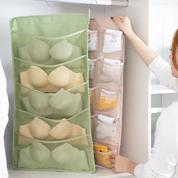 

Double-sided Hanging Bag Organizer 15 Pockets 5 Layers Folding Shelf Bag Closet Hanger Waterproof Underwear Hanging Storage Bag