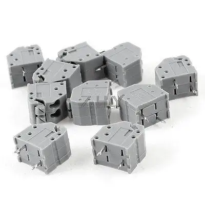 

10 Pcs 2-Pin 3.5mm Spacing 400V 2A PCB Mount Type Spring Terminal Block
