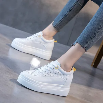 

Fashionable wild women's low-top shoes were thin leather breathable thick bottom casual shoes increased women's shoes BG-22