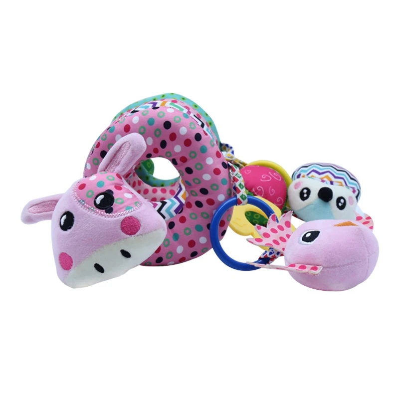 New Baby Stroller Toys Arch Rattles Hanging Cute Plush Animals Bed Around For Baby Education Toy 3