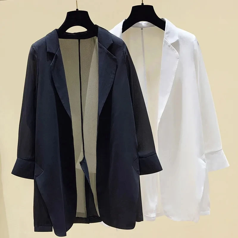 

Chiffon thin small suit jacket women 2021 spring and summer new casual sunscreen shirt trumpet sleeve air-conditioning shirt