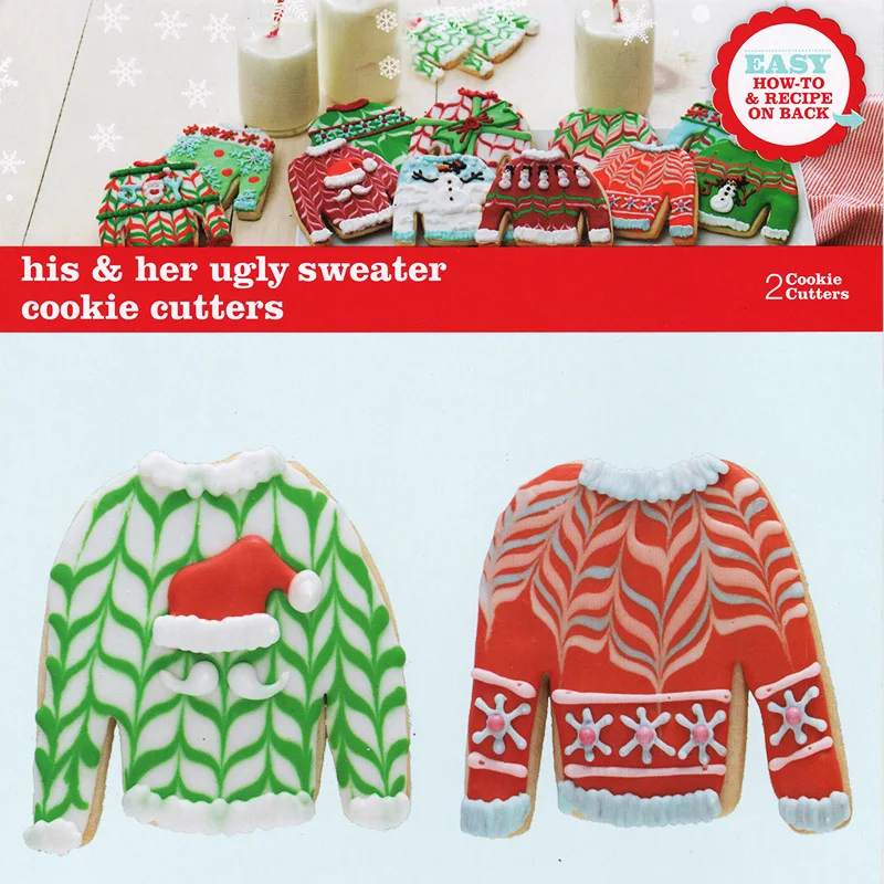 DIY Bakery Christmas Clothes Men and Women Cutter Fondant Clay Plastic Clothes Cutter Biscuit Mould