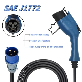 

Type 1 7.2kw sae j1772 EV Car Charger Electric Vehicle Charging Station 32A 1 Phase EVSE Level 2 16 feet for Tesla EV Cars