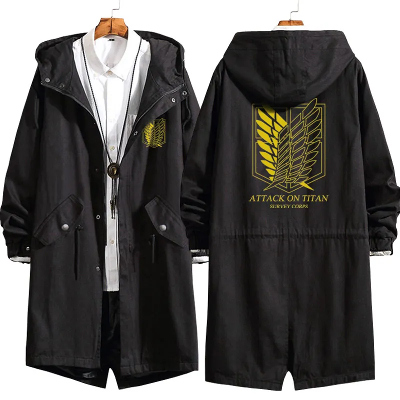Костюм мужской из аниме атака на Титанов свитшот с капюшоном Levi Mikasa Эрен весенняя