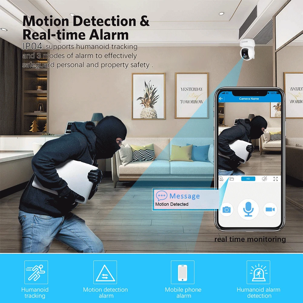 GOOJODOQ 3MP облачная WiFi камера безопасности HD 2304x1296 ip-камера двухсторонняя аудио домашняя беспроводная камера ночного видения CCTV детский монитор