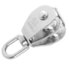 1 Pack M15 Lifting Double Pulley Block Stainless Steel Heavy Duty Crane Swivel Hook Double Pulley Roller 4