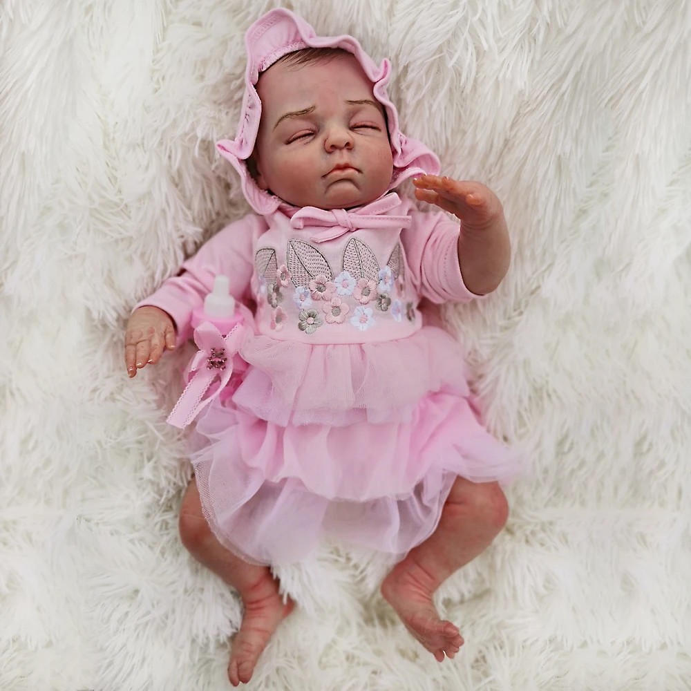 45 см Bebe Reborn girl пятизвездочная эксклюзивная кукла все силиконовые Reborn Реалистичная кукла-младенец нарисованные вручную волосы Boneca игрушка подарок на день рождения