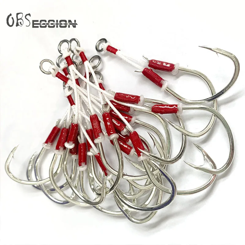 OBSESSION 1/0 2/0 3/0 4/0 5/0 Double Assist Barbed Hook High Carbon Steel  Slow Jigging Hooks Sea Fishing Pike Metal Jigging Bait - AliExpress