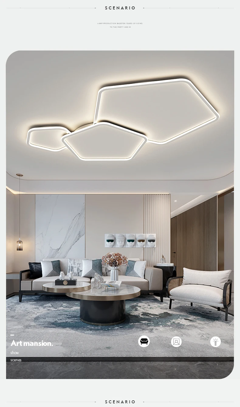 Modern Nordic Design LED Chandelier For Living Room Bedroom Dining Room Kithchen Ceiling Lamp White Geometry Simple Style Light lowes chandeliers