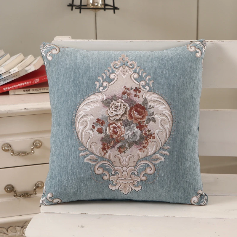 Provence blue Наволочка из шенилла Чехол Наволочка декоративные подушки Чехол жаккардовые европейские Стиль размером 45*45, 55x55 зонт для детского кресла диван автомобиля домашний Текстильный - Цвет: Provence blue