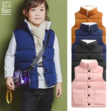 XINBAO/ жилет, модные мягкие хлопковые пальто для мальчиков и девочек на осень-зиму, хлопковые куртки для малышей 2, 3, 4, 5, 6, 7, 8 лет