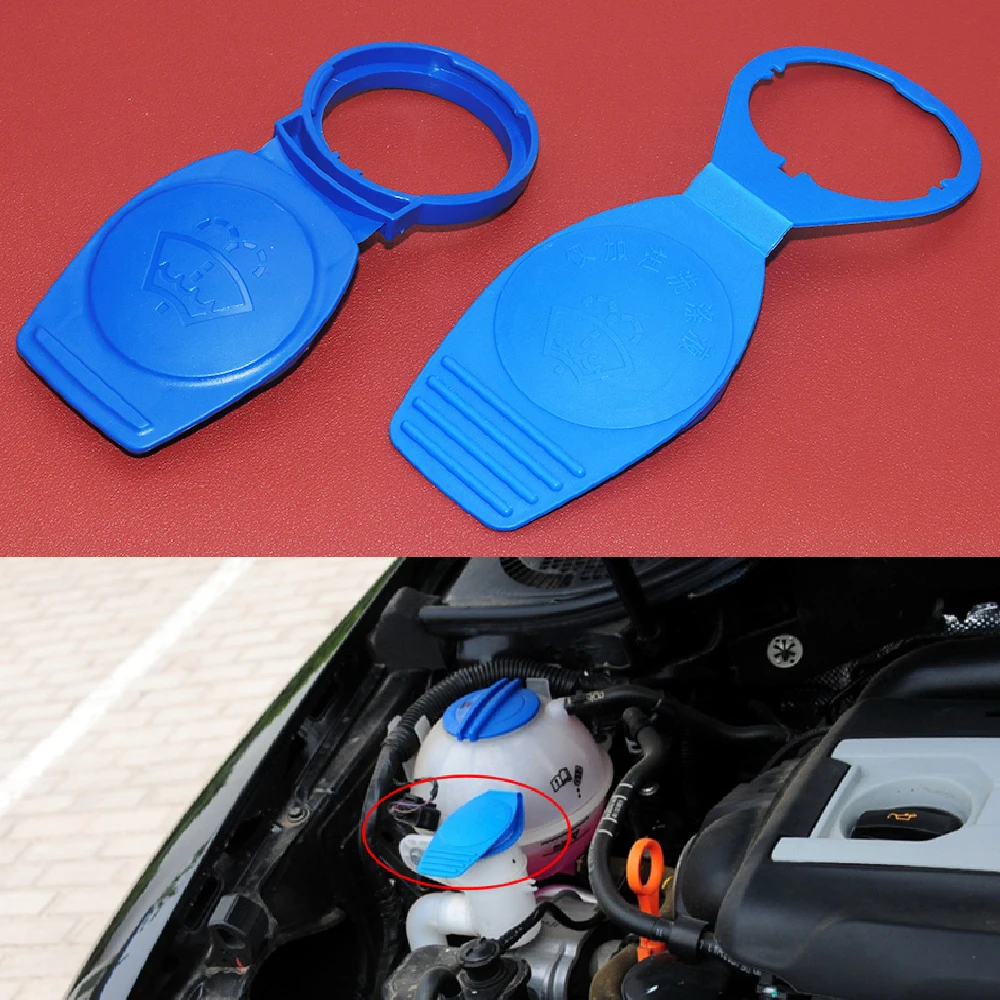 Windshield Washer Tank Cap Blue Windshield Wiper Washer Tank Bottle Fluid Reservoir Cover Cap Fit For VW Golf CC Jetta Passat Tiguan SKODA Fabia Octavia