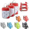 Ensemble de sacs de rangement compressibles, Cube d'emballage de Compression en trois pièces, organisateur de bagages de voyage pliables ► Photo 1/6