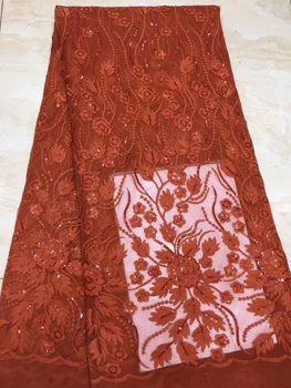 

2019 Latest Nigerian Laces Fabrics High Quality African Laces Fabric For Wedding Dress French Tulle Lace With Beads