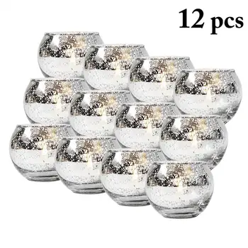 

12pcs Creative Votive Candle Holder Decorative Spot Glass Tealight Candle Holder Home Crafts Decor