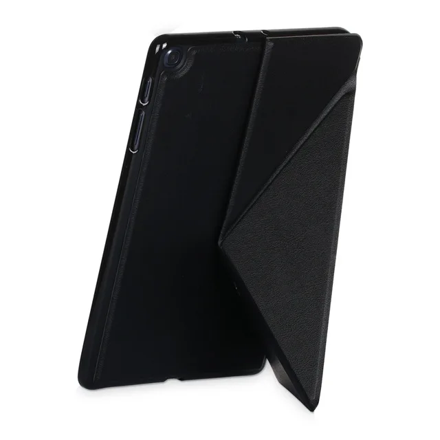 Премиум PU кожаный трансформируемый чехол для Samsung Galaxy Tab A 10,1 SM-T510 SM-T515 10," планшет Funda Capa Чехол+ пленка для экрана+ ручка - Цвет: black
