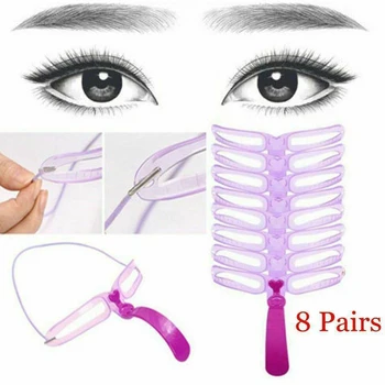 

8pcs New Eyebrow Shaper Reusable Eyebrow Shaping Defining Stencils DIY Eyebrow Template Makeup Tool