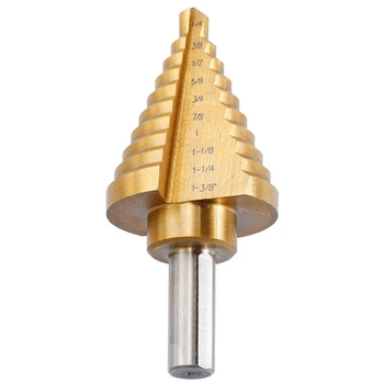 

GTBL Step Drill Cone Drill Bits, High Speed Steel 10 Steps 1/4 to 1-3/8 inch