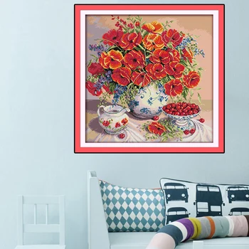 

Flower Pattern DIY Cross Stitch Materials Package Handcraft Paintings Embroidery Supplies kits de punto de cruz cross stitch