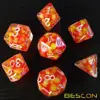 Bescon Firey Pearl Polyhedral Dice Set, Fire Pearl Poly RPG Dice set of 7 6