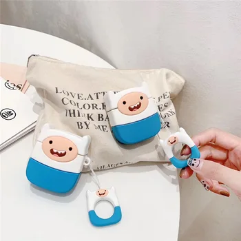 

For AirPod 1 2 Case 3D Adventure Time Cartoon Soft Silicone Wireless Earphone Cases For Apple Airpods Case Cute Cover Funda