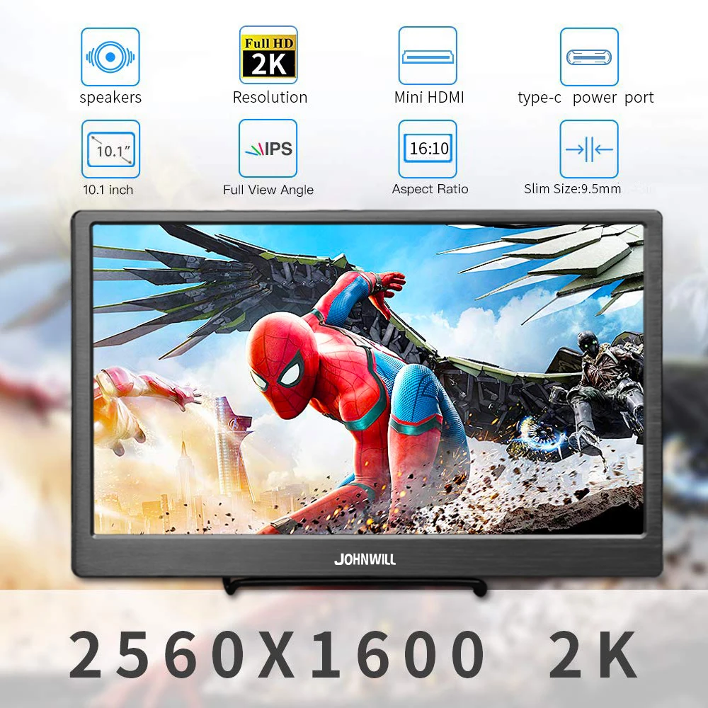 Портативный ЖК-монитор ips type-c(USB-c) 10," 2 K HDMI 2560 × 1600 для ps4 raspberry pie PC switch phone laptop xbox cctv