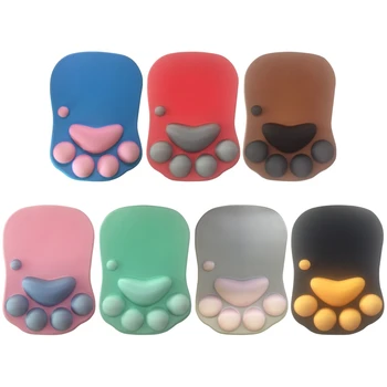 

3D Cute Mouse Pad Anime Soft Silicone Cat Paw Mouse Pad Wrist Rest Support Memory Foam Gaming Mousepad Mat Cushion