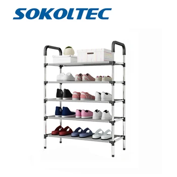 

Fast Dispatch Sokoltec shoe rack hanger bedroom furniture layered plastic wardrobe cube storage closet clothing organizer