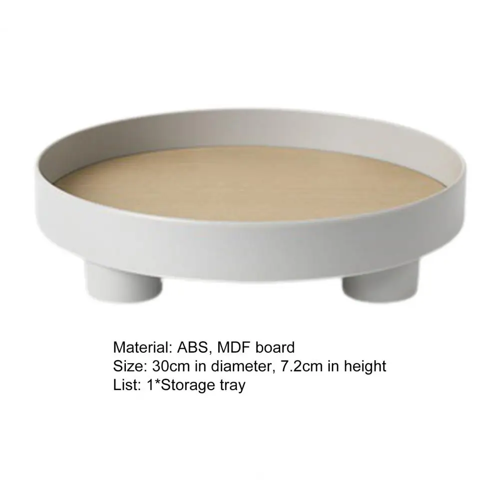 Cutelife Ins Nordic Plastic Round Storage Tray Tableware White Ring Tray Decorative Jewelry Desktop Wedding Kitchen Serving Tray 6