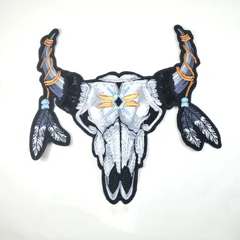 

1pc high-quality Chinese style embroidery bead piece auspicious sheep head cloth paste clothing fashion accessories large patch