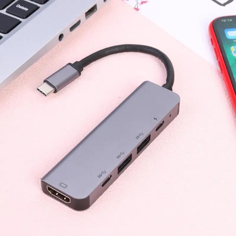5 в 1 USB C концентратор к хабу 2 USB/HDMI 4 K/2 type-C адаптер для ноутбука док-станция type C Usb разветвитель