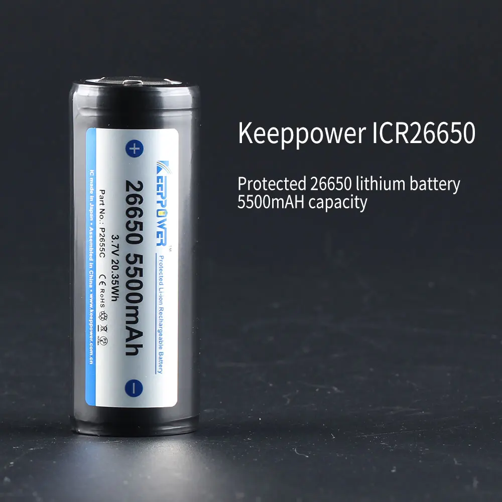 [convoy battery] 1pcs protected Keeppower 26650 5500mAh 3.7v flashlight battery ICR26650 | Лампы и освещение