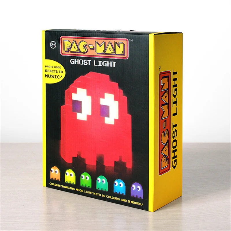 Lâmpada de Festa Presente do Miúdo Pac-man Pixel Night Light Guerras Colorido Mesa Crianças Atmosfera Lampara Comer Ervilhas Luz Fantasma Natal Led 4 Pac man pixel night light led guerras