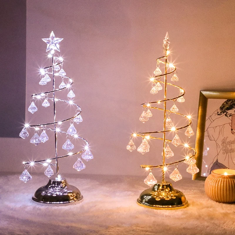 

Crystal Christmas Tree Lamp Table Light Decorative Christmas Tree Light Holiday Decoration Christmas New Year Gift