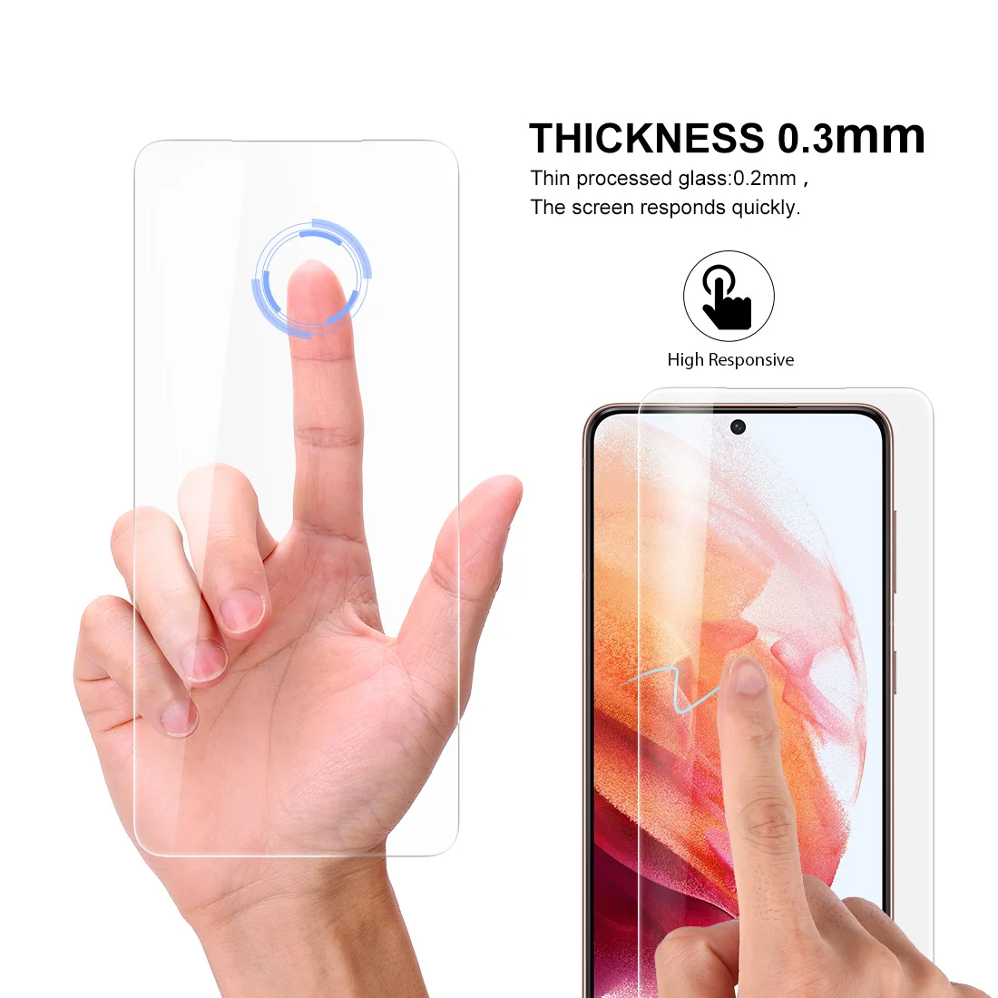 Screen Protector with Fingerprint Unlock for Samsung Galaxy S21 S21+ S21Ultra 5GUV Glass Film Full Cover 3DCurved Tempered Glass