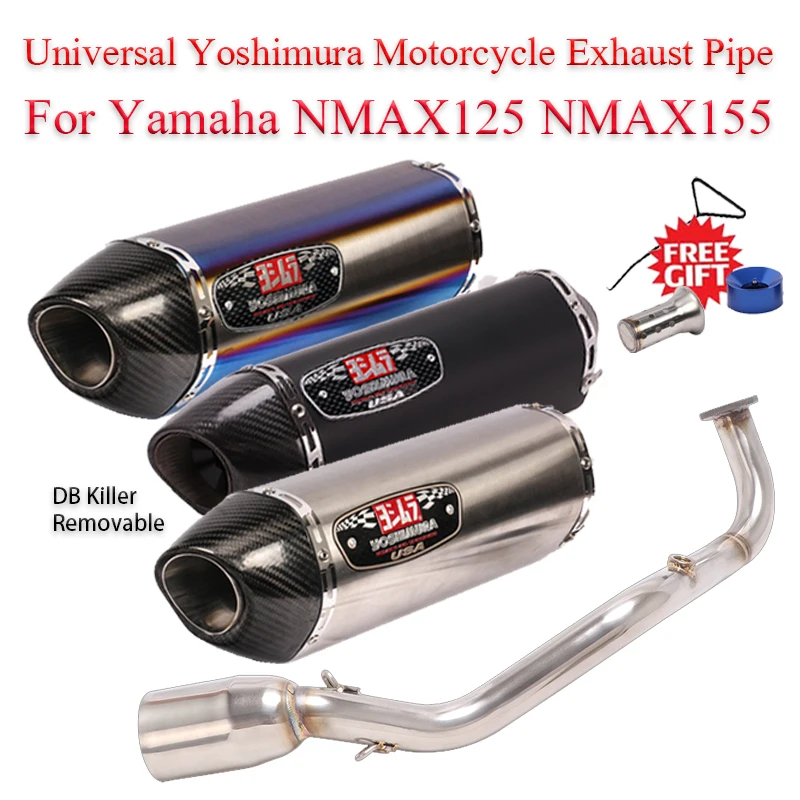 

Слипоны для Yamaha NMAX 125 155 NMAX125 NMAX155 2020 2021 выхлопная труба для мотоцикла, передняя звеньевая труба с глушителем дБ